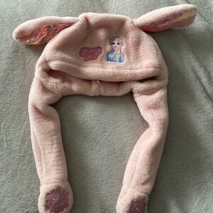 Elsa Disney Frozen II pink fur hat with moving ears